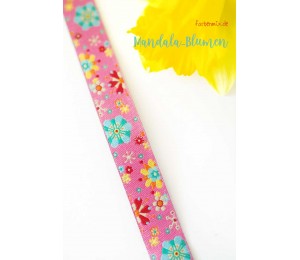 Webband Farbenmix Mandala Blumen 